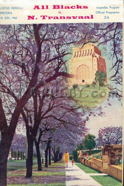 1960 Northern Transvaal v New Zealand  Rugby Programme